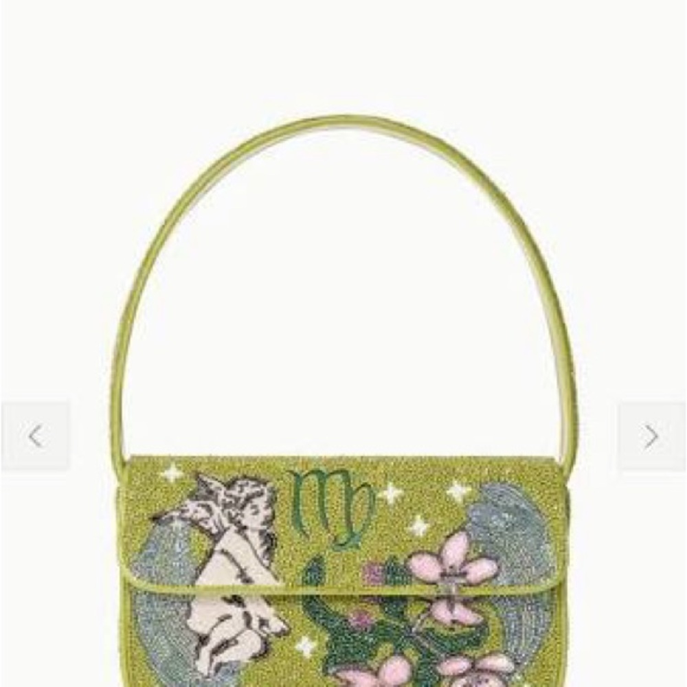 STAUD Green Embellished Shoulder Bag